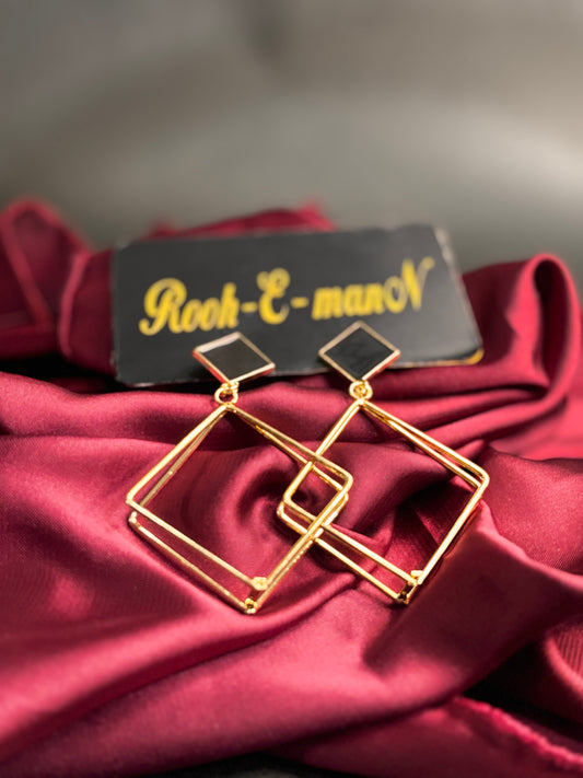 Gold-Plated Box Earrings