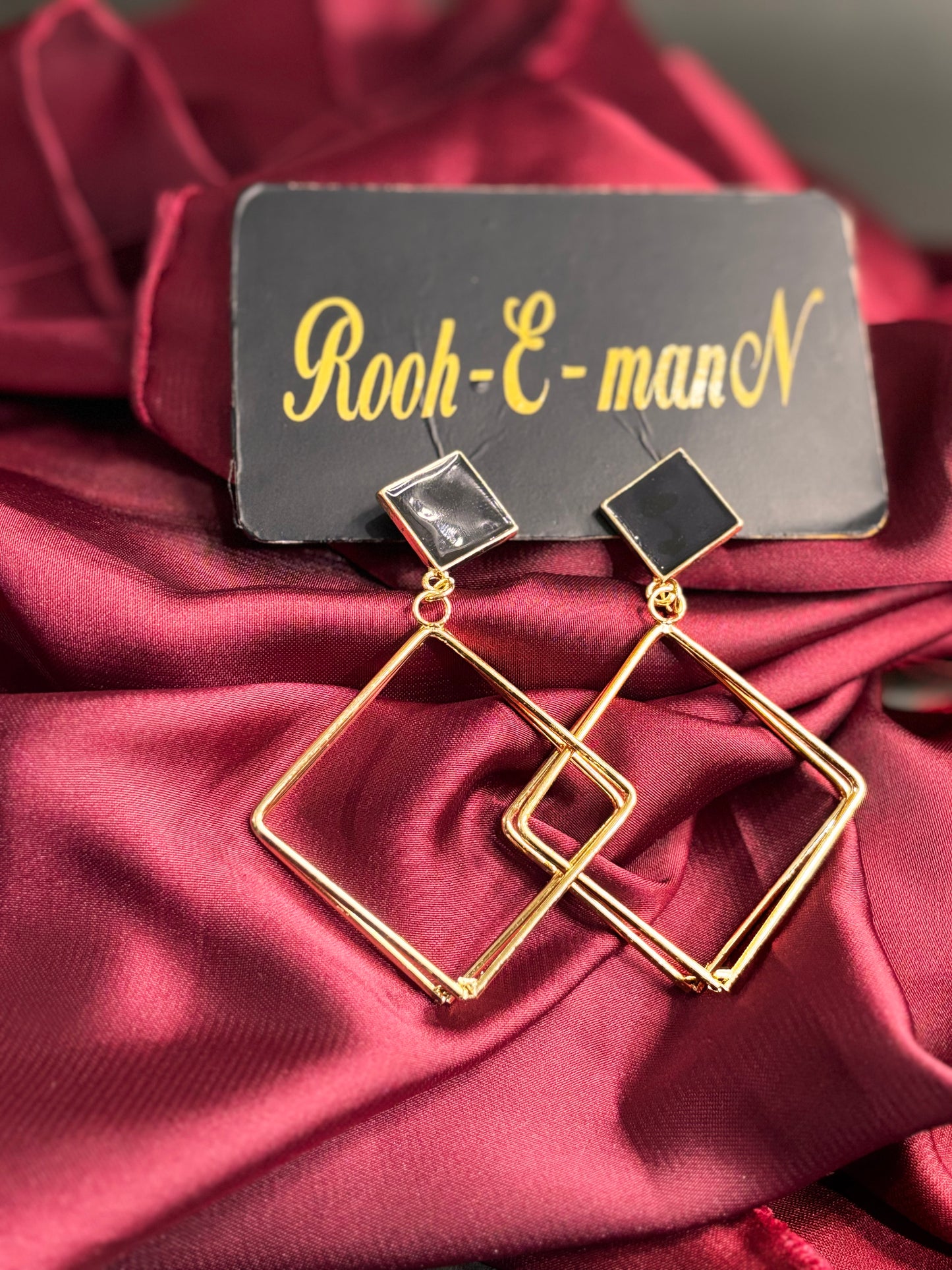 Gold-Plated Box Earrings