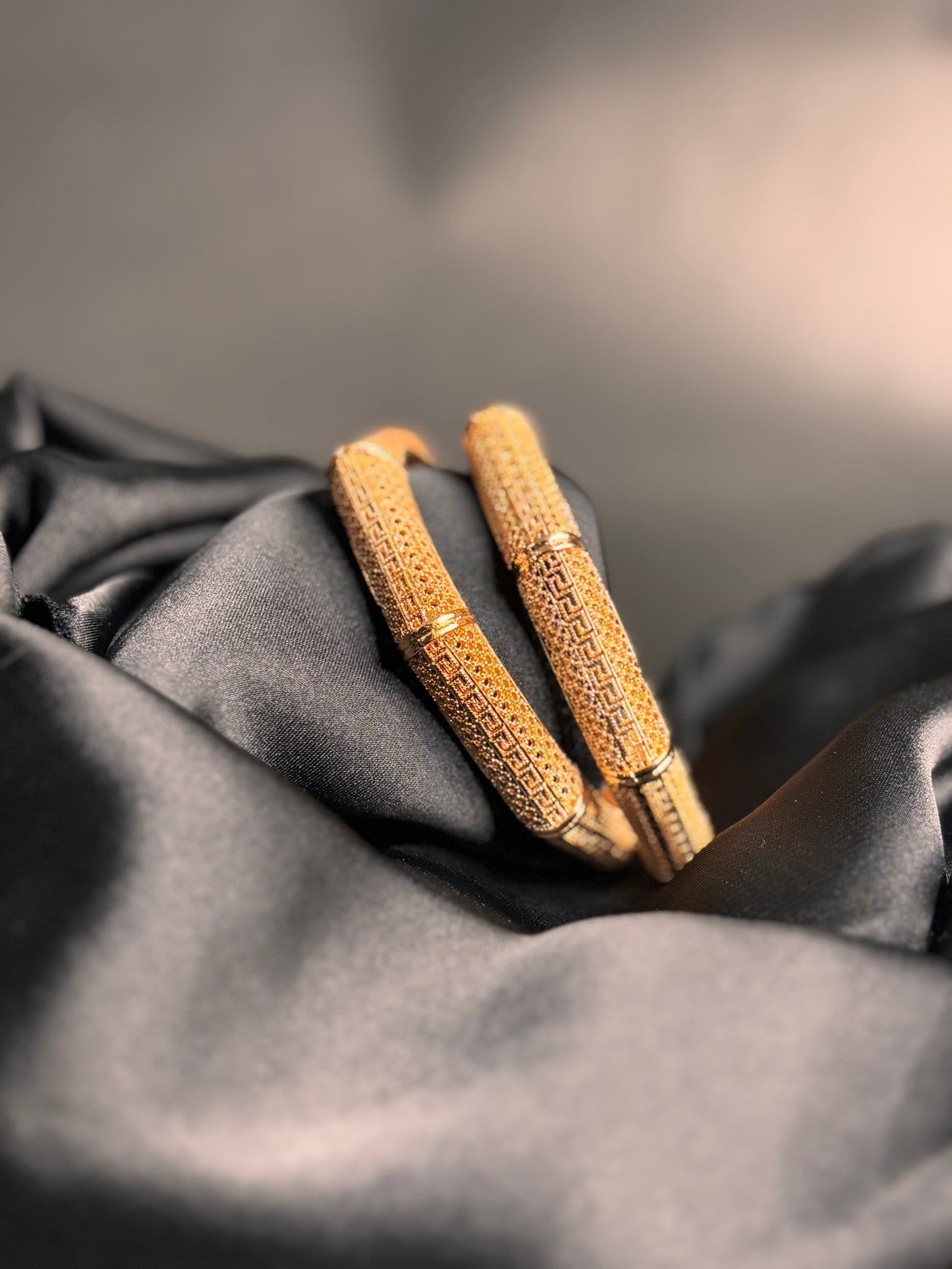 Classic Textured Gold Bangles